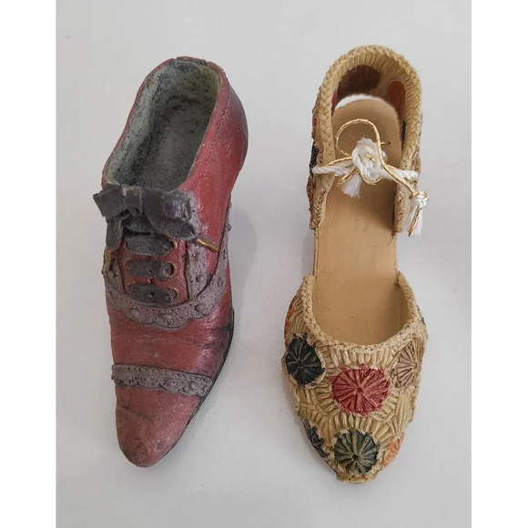 Vintage 1999 Nostalgia Popular Imports Antique Style Womens Boot Shoes Set Of 2 - Picture 6 of 6